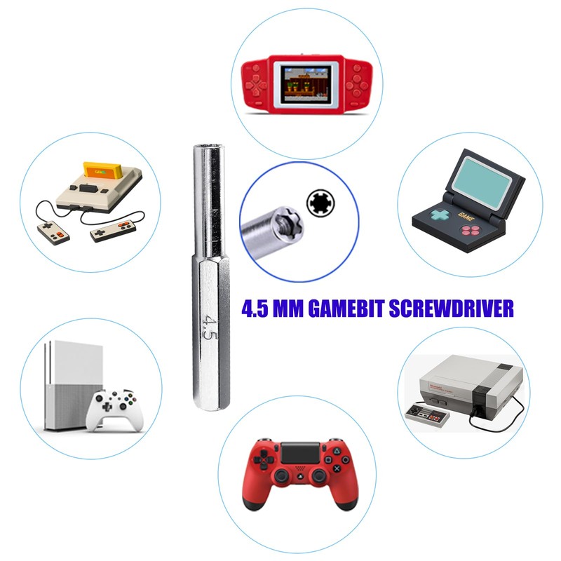 WEPUSEN 3.8mm 4.5mm Gamebit Security Bit Screwdriver for SNES N64