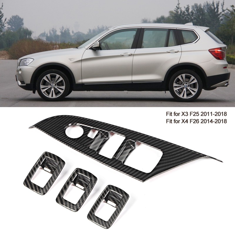 Left Drive 4pcs Window Lift Button Switch Decoration Trim Fit