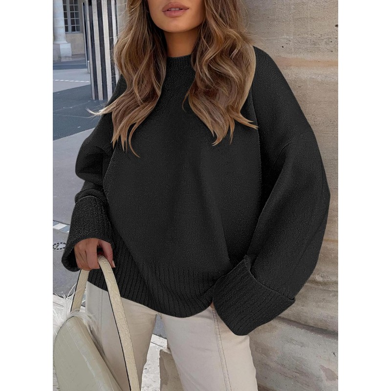 Womens Chunky Knit Sweater Casual Long Sleeve Knitwear Pullover Oversized