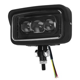 BOSYCY Motorcycle Headlight Upgraded Square Front Light With Visor Trim 6.5" x 3.5", Retro High Low Beam Headlamp Bottom Mount Universal Fit Chopper Bobber Cafe Racer Harley Sporsters - Black