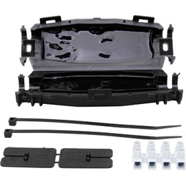 Kopp Sleeve/Gel Nipple for Embossing Cable, IP68, 165 x 36 x 62 mm, Colour: Black, Includes 2 Cable Ties and 4-Pin Chandelier Clamp, -20 to +90°, 396113049