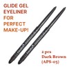 (Set of 2) Waterproof Glide Gel Eyeliner Pencil, Smudge-Proof, 24H