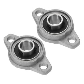 PATIKIL Pillow Block Bearing 7/16" / 12mm Bore, 2 Pcs Zinc Alloy Steel Mounted Flange Pillow Block Self Alignment Insert Bearings Bore Ball Housing for Machinery Power Agriculture
