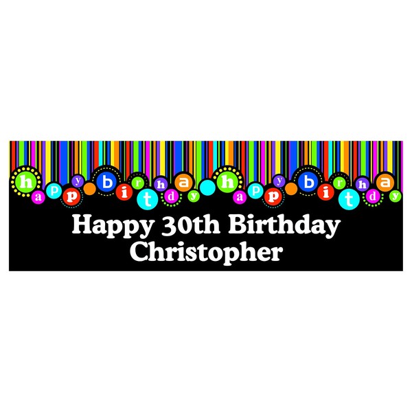 Hanging Dots Birthday Custom Banner - Medium