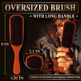 Soft Beard Brush for Men – Soft Boar Bristle Beard Brush with Handle, 9" Wooden Design for Beards, Mustaches & Slick Back Hair – Comfortable Grip, Styling Control, for Daily Grooming & Barbershop Use