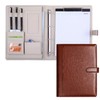 NOELAMOUR Clipboard A4 Bi-Fold PU Leather Binder Multifunctional Folder (Brown)