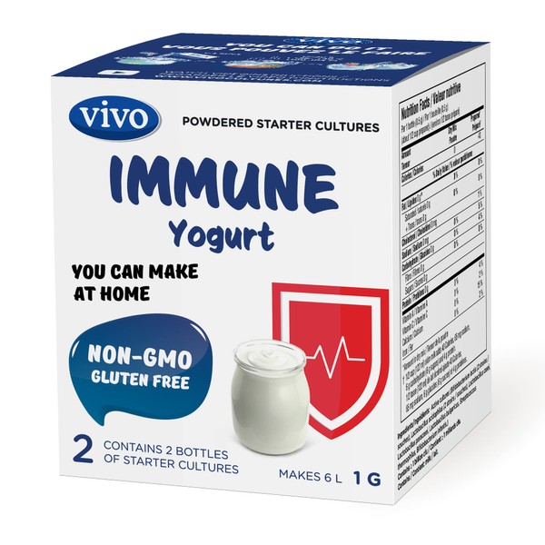 VIVO Immune Yogurt Starter/Natural (5 Boxes) Makes up to 30 quarts of Yogurt