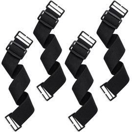 Timeles 4 pcs Black Sofa Cover Holder Straps, Adjustable Elastic Straps for Recliner Covers