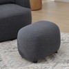 KINWELL Round Boucle Upholstered Ottoman Chair, Footstool with Soft Padded