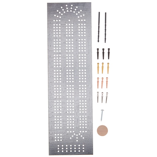 ChefwareKits 484 Cribbage Board Template 3 Lane Starter Kit with Pegs and Drill Bits