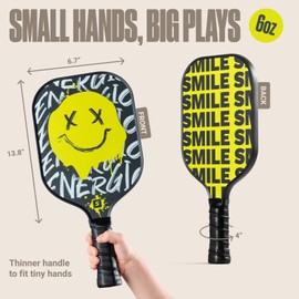 Sportbit Kids Pickleball Paddles Set of 1 or 2 - Child Size Pickleball Paddle for Kids Small and Lightweight - Carbon Fiber Youth Pickleball Paddle Set with Bag for Children Under 12