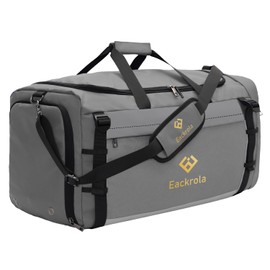 Eackrola Large Sports Gym Bag, Travel Duffel bag with Wet Pocket & Shoes Compartment for men women, 65L, Lightweight
