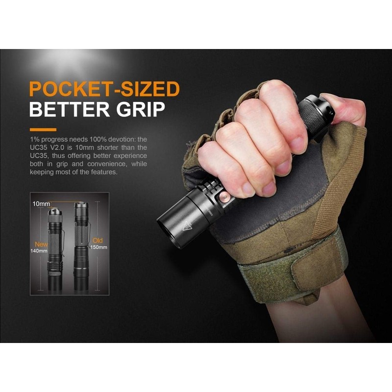 Fenix UC35 V2.0 Rechargeable Tactical Handheld LED Flashlight 1000 Lumens