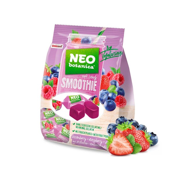 Uniconf NEO Botanica SMOOTHIE Fruchtgummibonbons mit Erdbeeren, Himbeeren & Blaubeeren,