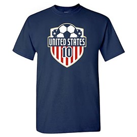 Xtreme Apparrel USA - World Soccer Team Shield Men's Football Fan T-Shirt (Navy Shirt, 2XL)