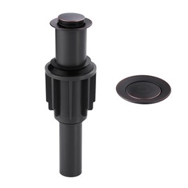 ALEASHA Pop Up Sink Drain Without Overflow, Bathroom Sink Drain Vessel Sink Stopper Pop Up Sink Drain Stopper, Pop Up Drain for Bathroom Sink Drain Strainer for Hair Catcher,Oil Rubbed Bronze
