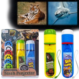 Pup Go 2-Pack Wild Animal & SeaWorld Torch and Projector with 6 Discs and 48 Images, Ideal Toys for Boys, Cool Kids Torch, Educational Science Kits for Toddlers and Children Ages 3 4 5 6 7 Year Old