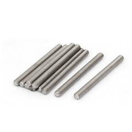 Sourcingmap M5 x 60mm 0.8mm Pitch 304 Stainless Steel Fully Threaded Rod Bar Studs 10 Pcs