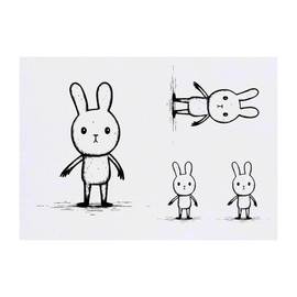 Azeeda 4 x 'Niedliches Häschen stehend' Temporäre Tattoos - Wasserfest, Hautfreundlich & Ungiftig · Transfers in Verschiedenen Größen (TO00069096)