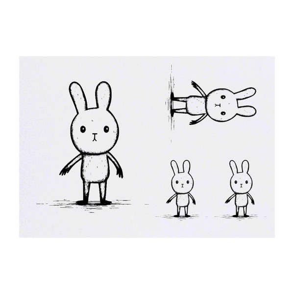 Azeeda 4 x 'Niedliches Häschen stehend' Temporäre Tattoos - Wasserfest,