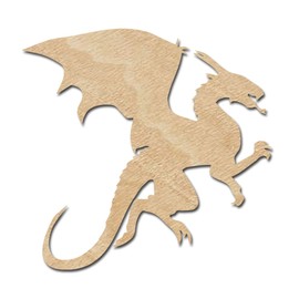 Dragon Wooden Cutouts for crafts, Laser Cut Wood Shapes 5mm thick Baltic Birch Wood, Multiple Sizes Available