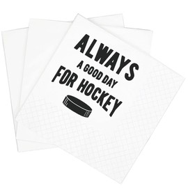 SharkBliss Funny Hockey Quotes Cocktail Napkins, 100 Pack Always A Good Day For Hockey Puck Disposable Bar Paper Cocktail Napkins For Party Table Decor 2-Ply, 5x5
