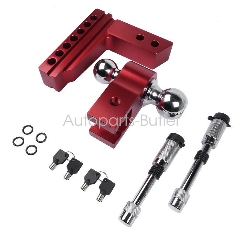 OE Quality Adjustable Red Trailer Hitch Fits 2" Receiver 6"