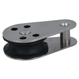 Marine Pulley Block with Fixed Pin 26mm Diameter Nylon Wheel Stainless Steel 1pc