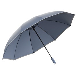 LCY Automatic Inverted Compact Folding Anti-UV Parasol Umbrella Large Windproof Umbrella with Reflective Stripe-Dark Blue