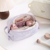 Kintiva Quilted Cotton Makeup Bag Travel, Portable Toiletry Cosmetic Pouch