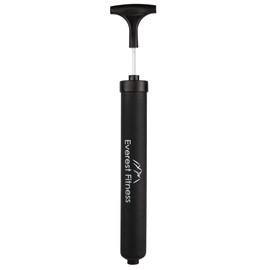 EVEREST FITNESS Ball Pump, black, with air tube and spare needle - air pump for inflating or deflating footballs, basket balls, volley balls