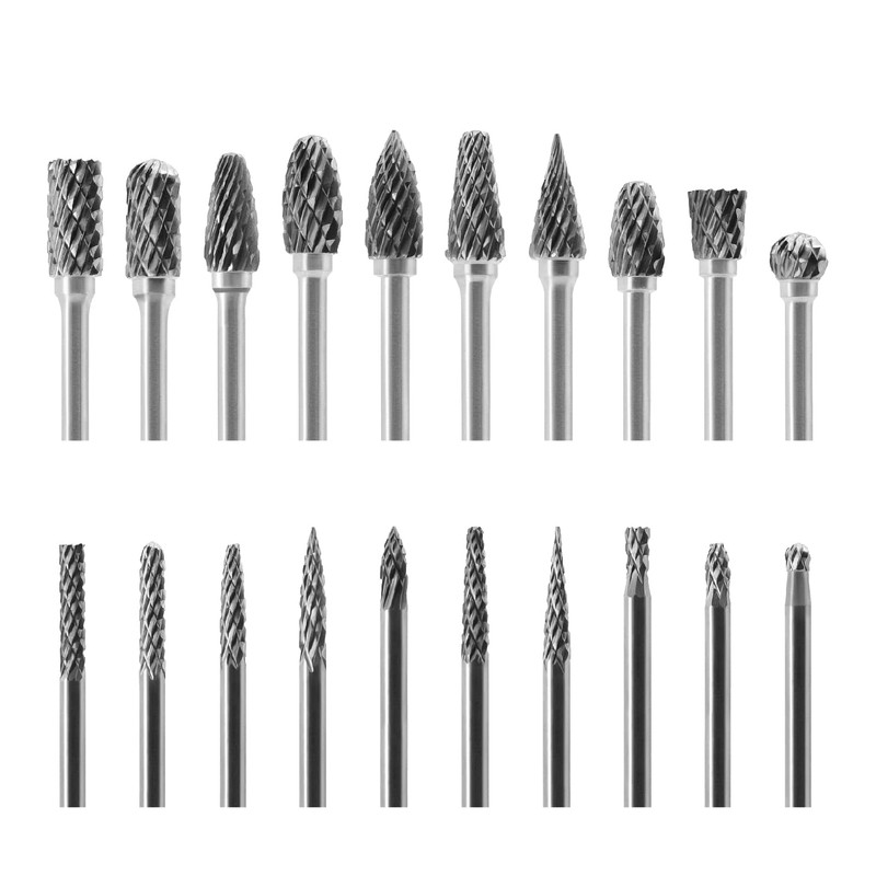 Tungsten Carbide Burr Set 1/8 (3 mm) Shank, Die Grinder