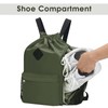 WANDF Drawstring Backpack Sports Gym Bag with Shoes Compartment, Water-Resistant