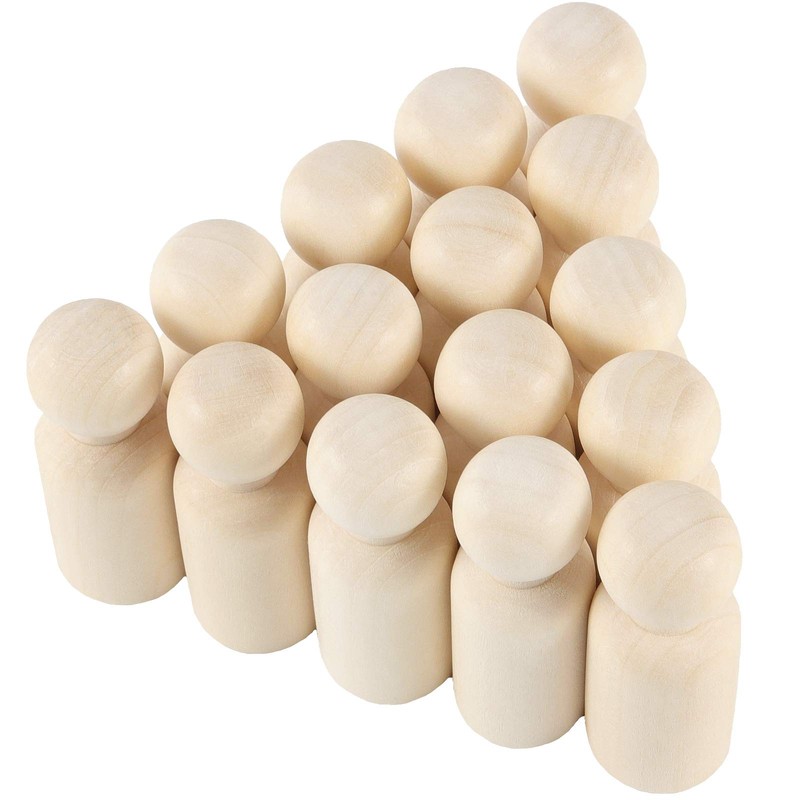 KOHAND 150 Pack Unfinished Wooden Peg Dolls, Natural Wooden Peg