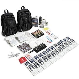 Emergency Zone The Essentials Complete Deluxe Survival 72-Hour Kit, Prepare Your Family for Hurricanes, Earthquakes, FLOODS, Emergency Disaster Go Bag- Available in 2 & 4 Person, Red or Black Bag