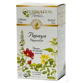 CELEBRATION HERBALS TEA PAPAYA PEPPERMINT TEABAGS 24CT ORGANIC