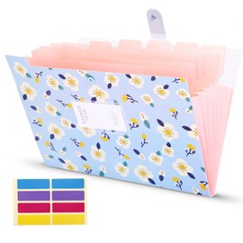 Expanding Document File Folder, Polypropylene, A4 and Letter Size File Organiser with 5 Pockets