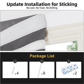 NICETOWN Front Door Curtains, Room Darkening Thermal Insulated Magnetic Blacktout Blinds Temporary, Roman Roll Up Shade for Glass French Door Curtain, 1 Panel, W27 x L72, Grey