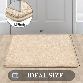 HEBE Indoor Outdoor Doormat 32"x48" Soft Absorbent Inside Door Mat Front Doormats Low Profile Entrance Mats for Dogs Non Slip Welcome Doormats for Entryway Kitchen Laundry Room