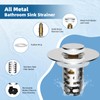 iFealClear Upgraded 4-in-1 Bathroom Sink Drain Stopper Hair Catcher, Universal