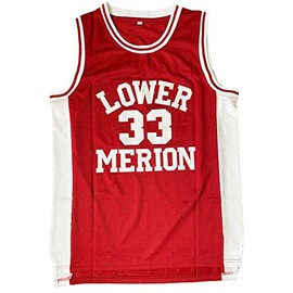 Mens #33 Lower Merion High School Basketball Jersey (Large, Red)