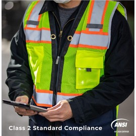 Shine Bright Safety Vest - High Visibility with Reflective Straps and Pockets – Premium, Soft, Durable, and Breathable – ANSI CLASS 2 (Size Large, Black)