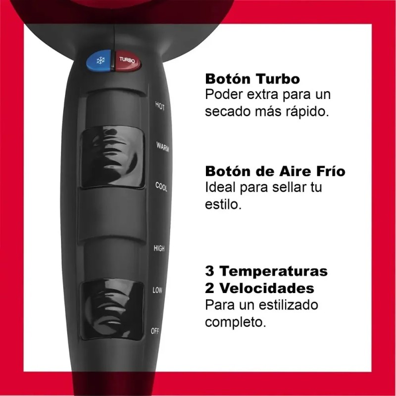 Secadora de cabello RevlonFast Flawless Drying RV473CP1 gris y negra