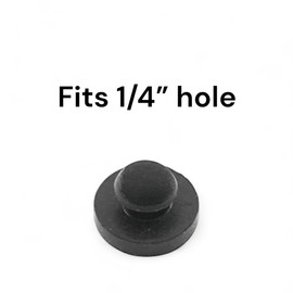 Rubber Push-in Ridged Stem Bumper 9/16" Diameter fits 1/4" Hole in 1/8" Thick Material (4)