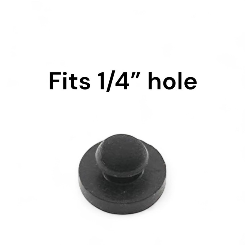 Rubber Push-in Ridged Stem Bumper 9/16" Diameter fits 1/4" Hole