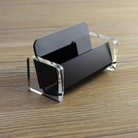 TopHomer Transparent Business Card Holder, Business Card Display Stand, Acrylic Plastic Card Organizer for Desk, Office Collection, Black