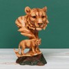 Widdop Naturecraft Wood Effect Resin Figurine-Lion & Cub, Brown, One