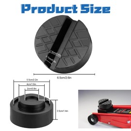 Pack of 3 Car Jack Rubber Pads, Car Jack Pads, Universal Rubber Buffers, with Grooves and Waffle Surface, Can be Used for Trolley Jacks and Lifting Platforms, Trolley Jack (Black)