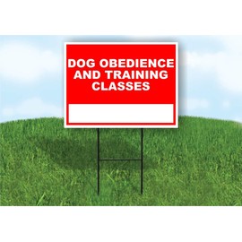 Dog Obedience and Training Classes Write On Me Red 18x24 in Double Sided Yard Road Sign w/Stand