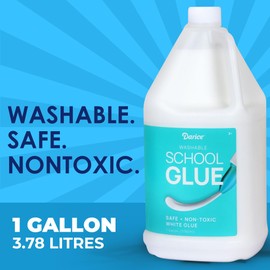 Darice School Glue – 2-Pack 1 Gallon Craft Glue – Washable and Safe Liquid Glue – No Run Formula Dries Clear – Multipurpose Glue for Slime, Paper Mache, Arts and Crafts, School Projects